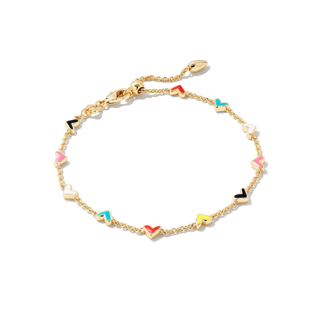 Kendra Scott Haven Heart Gold Chain Bracelet in Multi Mix